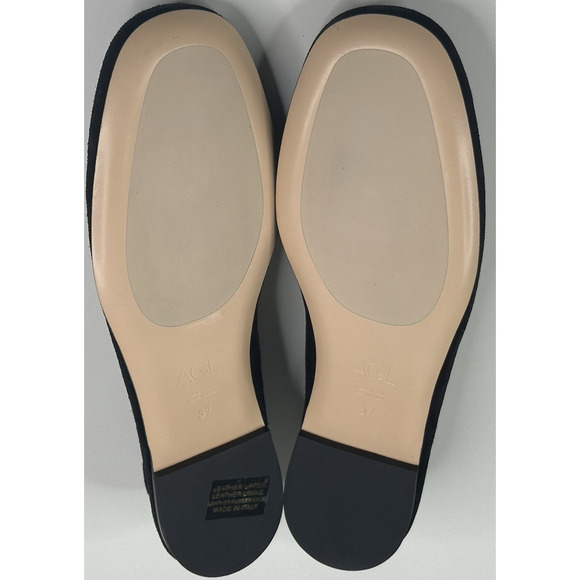 AGL Kim Black Suede Ballet Flats Womens Size 37 US 7 Made in Italy New $390 - Picture 9 of 10